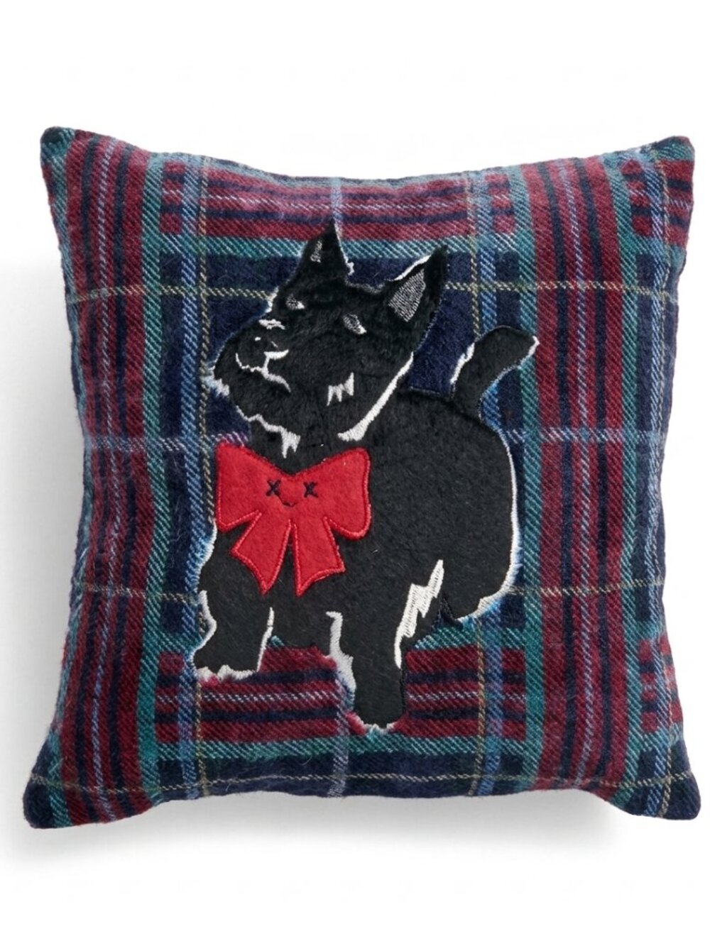 NWT Vera Bradley Decorative Throw Pillow Scottie Dog Tartan Plaid Removable